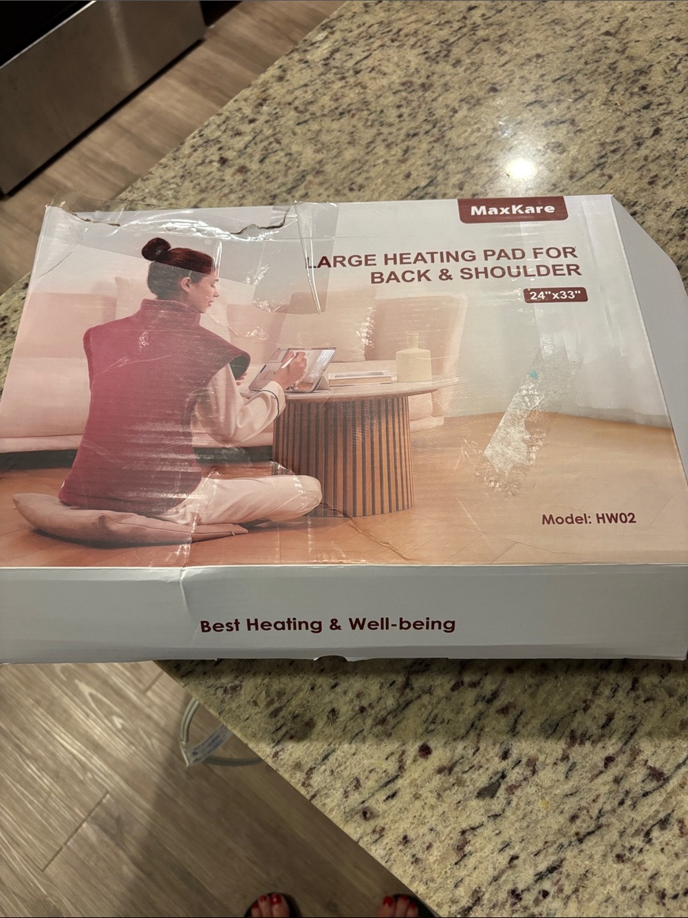 Large Heating Pad for Back & Shoulder - Burgundy